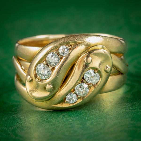 Antique Victorian Diamond Snake Ring Dated 1899