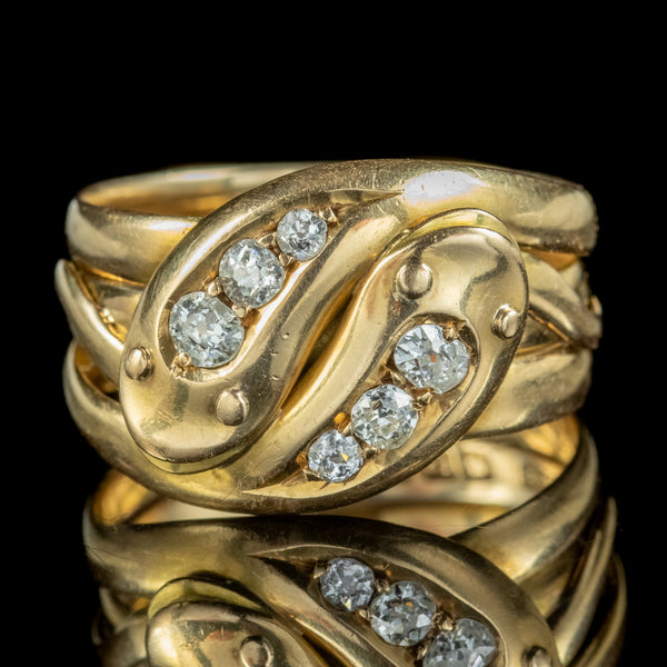 Antique Victorian Diamond Snake Ring Dated 1899