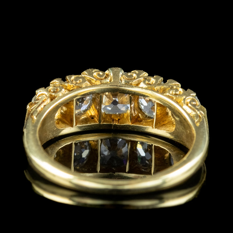 Antique Victorian Five Stone Diamond Ring 2.4ct Total