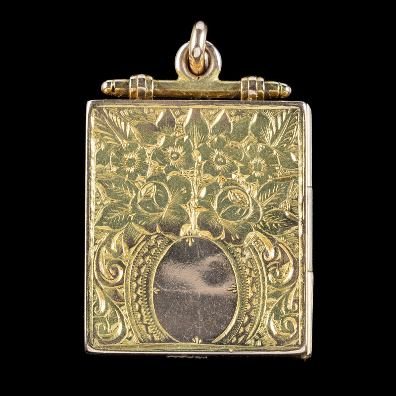 Antique Victorian Book Locket 15ct Gold