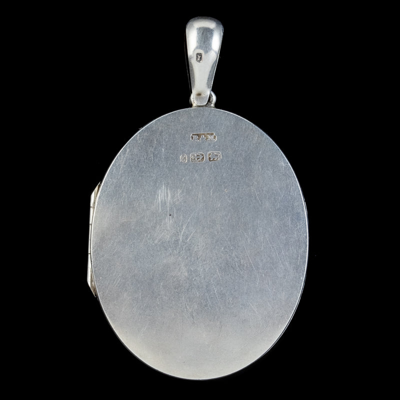 ANTIQUE VICTORIAN FLORAL LOCKET GOLD STERLING SILVER ROBINSON AND MCKEWAN DATED 1881 