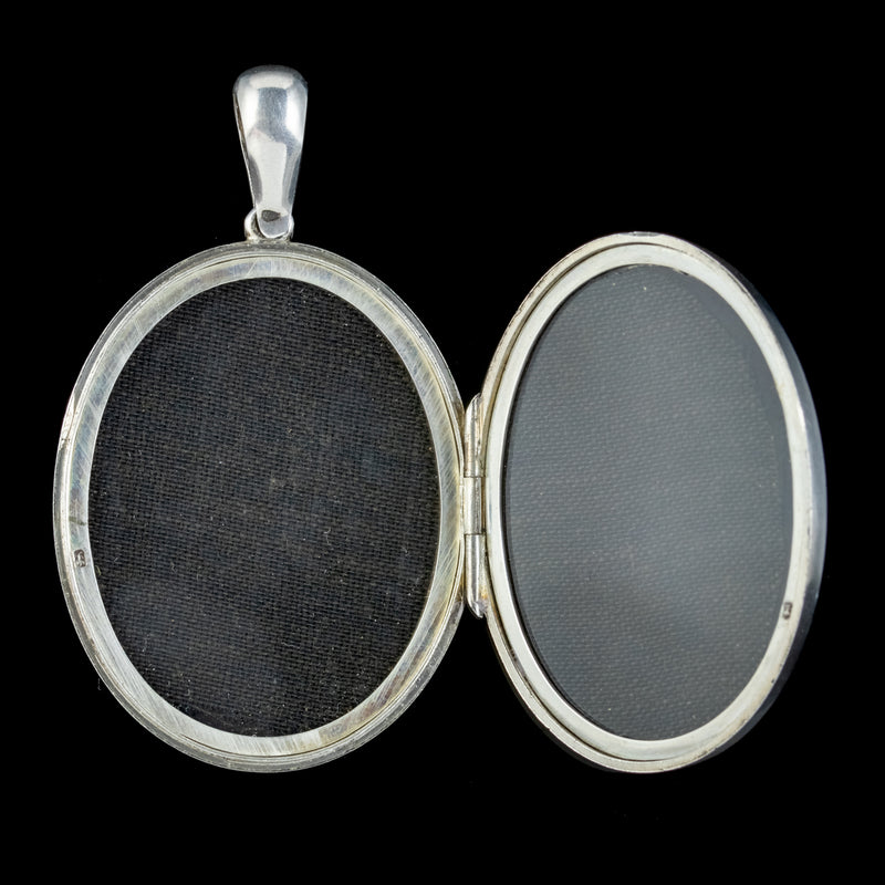 ANTIQUE VICTORIAN FLORAL LOCKET GOLD STERLING SILVER ROBINSON AND MCKEWAN DATED 1881 