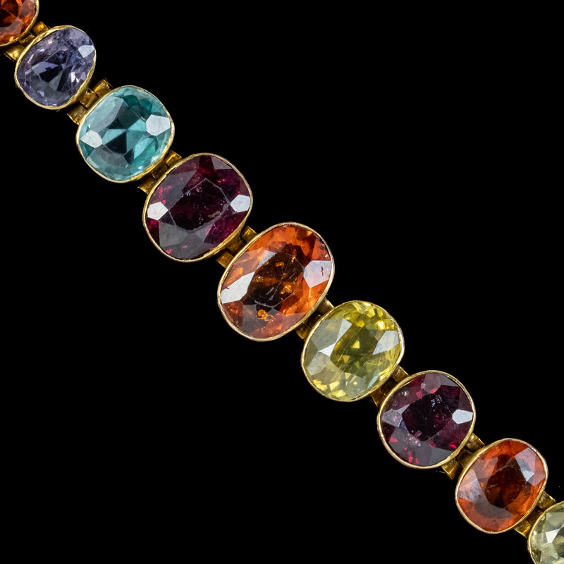 Antique Victorian Gemstone Bracelet 15ct Gold 