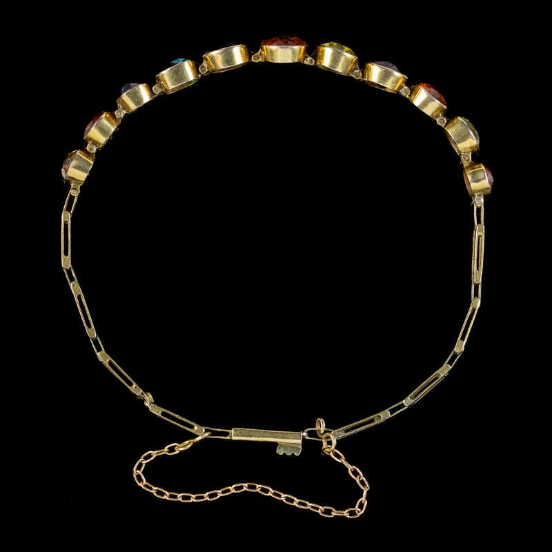 Antique Victorian Gemstone Bracelet 15ct Gold 