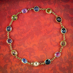 ANTIQUE VICTORIAN GEMSTONE BRACELET 18CT GOLD CIRCA 1900 Antique