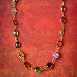 Antique Victorian Gemstone Necklace 14ct Gold Circa 1900