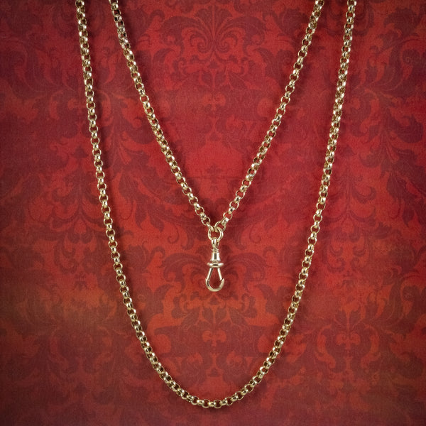 Antique Victorian Guard Chain Necklace 9ct Gold