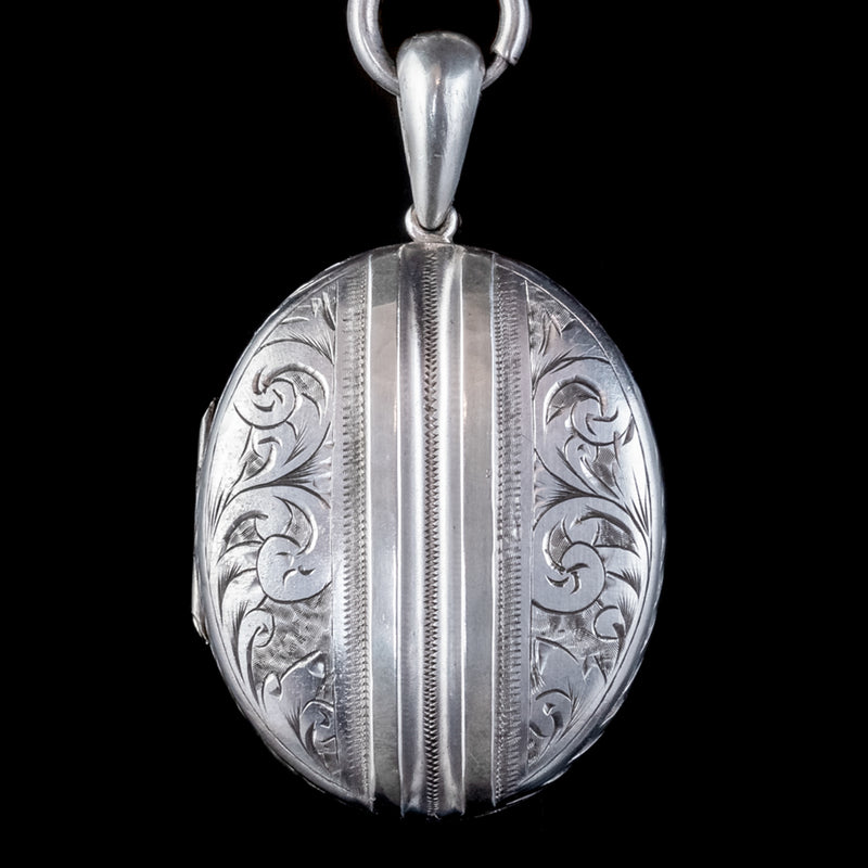 Antique-Victorian-Locket-Collar-Necklace-Silver-Circa-1890-FRONT2