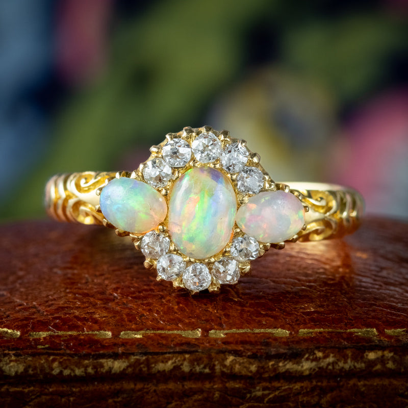Victorian opal and diamond ring Outlet