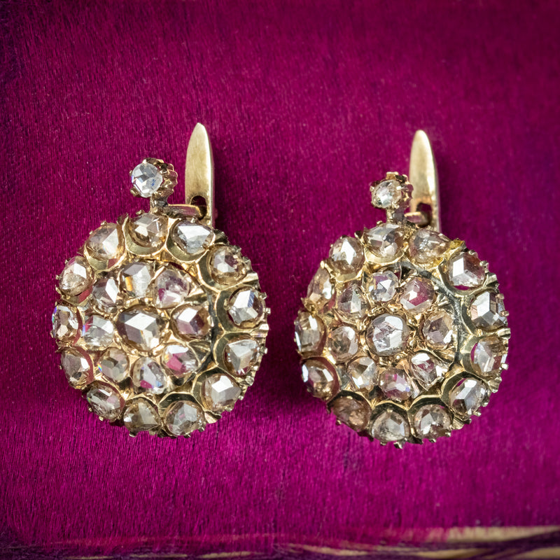 Antique Rose Cut Diamond Earrings  Banwells Jewellery