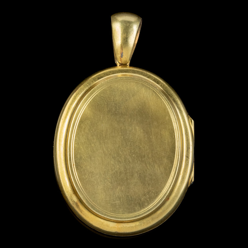 Antique Victorian Ruby Pearl Star Locket 18ct Gold 