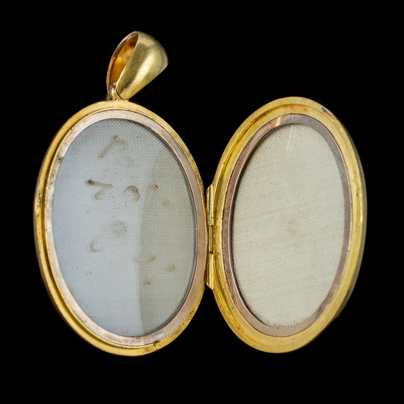 Antique Victorian Ruby Pearl Star Locket 18ct Gold 