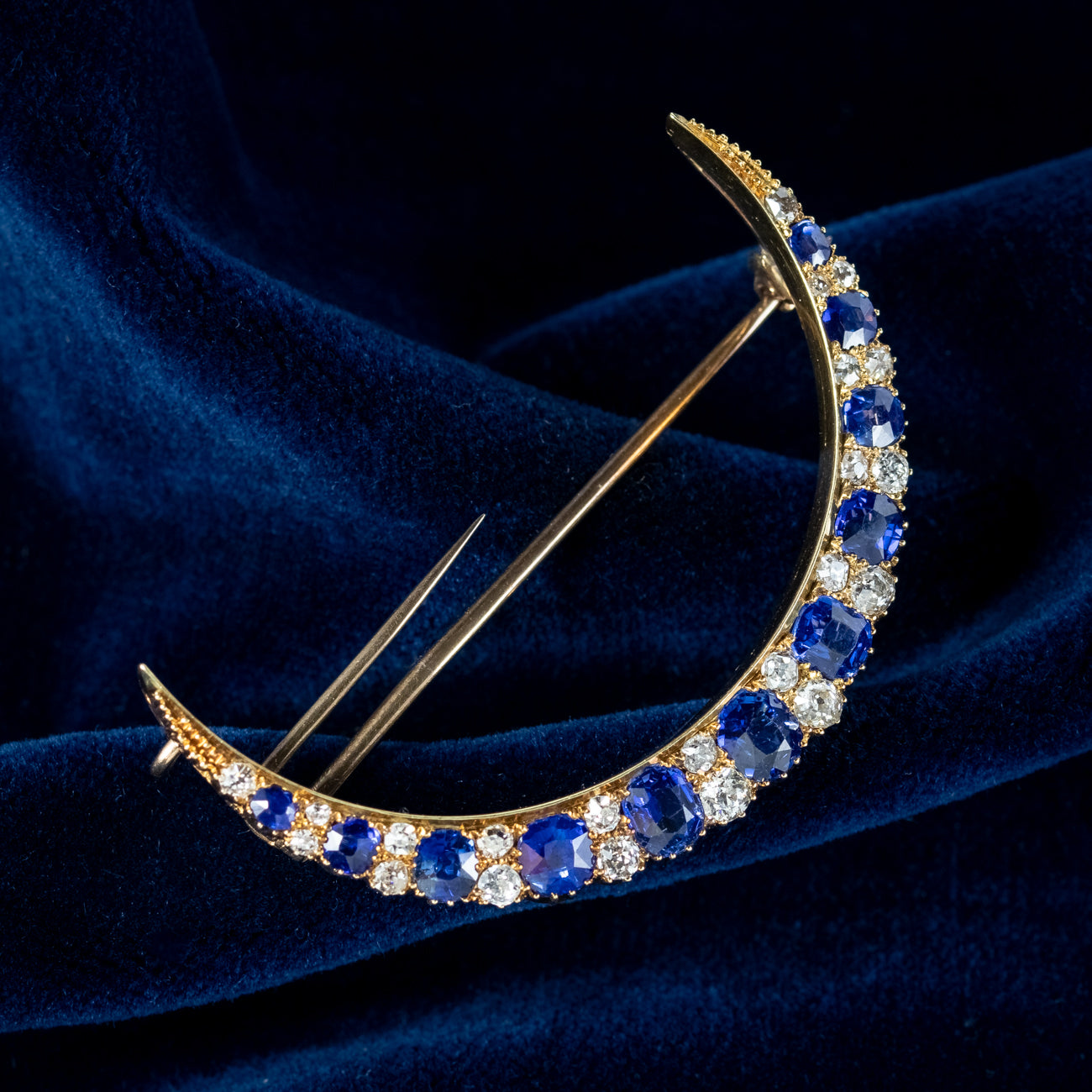 266 Diamond Crescent Moon Brooch main image 1