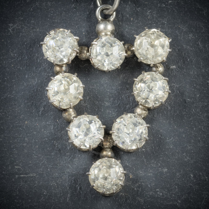 Antique Georgian Paste Pendant Necklace Silver Circa 1800 pendant