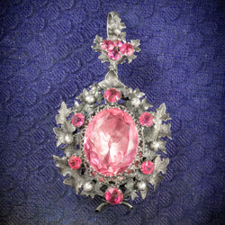Antique Georgian Pendant Locket Pink Paste Silver Circa 1800 COVER