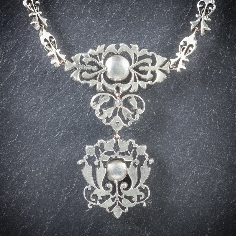 Antique Georgian Silver Paste Necklace Circa 1800 BACK