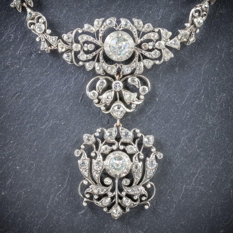 Antique Georgian Silver Paste Necklace Circa 1800 PENDANT