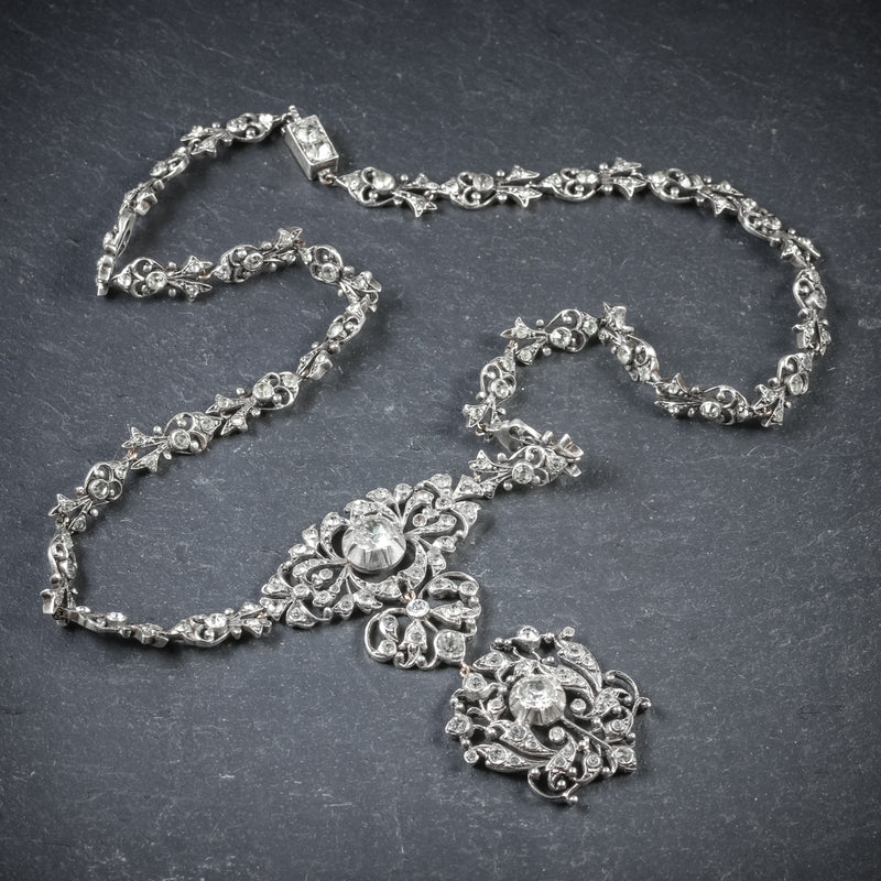 Antique Georgian Silver Paste Necklace Circa 1800 TOP