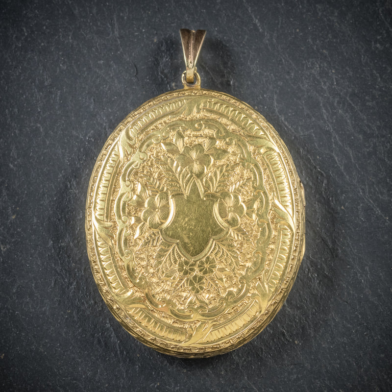 Antique Victorian 9ct Gold Locket Circa 1900 front