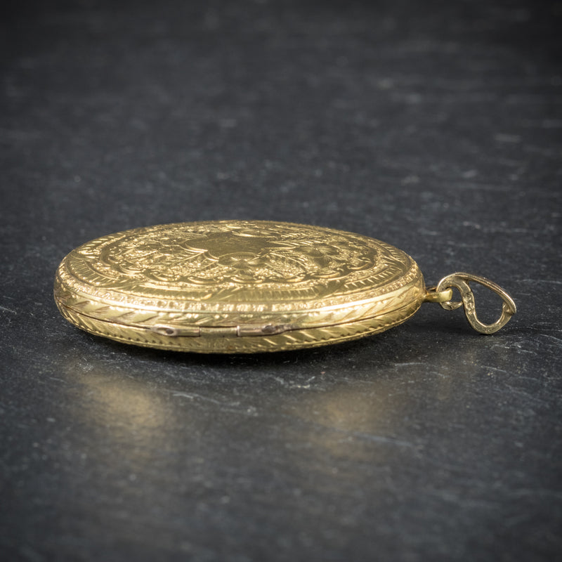 Antique Victorian 9ct Gold Locket Circa 1900 side