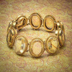 ANTIQUE VICTORIAN CITRINE BRACELET GOLD GILT ON SILVER CIRCA 1900 COVER