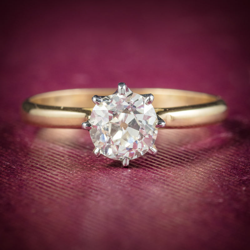 Antique Victorian Diamond Engagement Ring 18ct Gold Circa 1900 cover