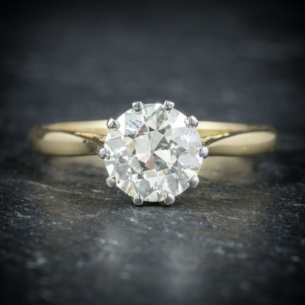 Antique Victorian Diamond Engagement Ring 18ct Gold Circa 1900 front