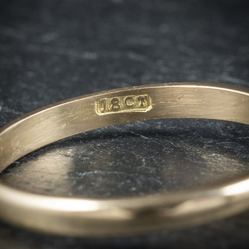 Antique Victorian Diamond Engagement Ring 18ct Gold Circa 1900 hallmark