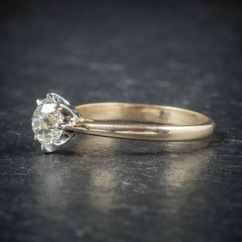 Antique Victorian Diamond Engagement Ring 18ct Gold Circa 1900 side