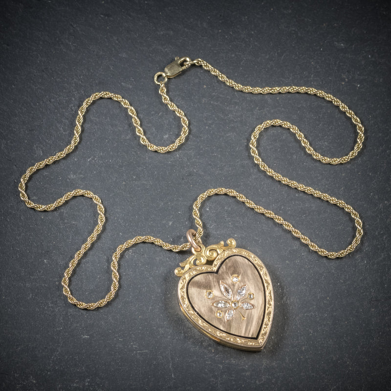 Antique Victorian Heart Locket Necklace 9ct Gold Circa 1900 – Laurelle  Antique Jewellery