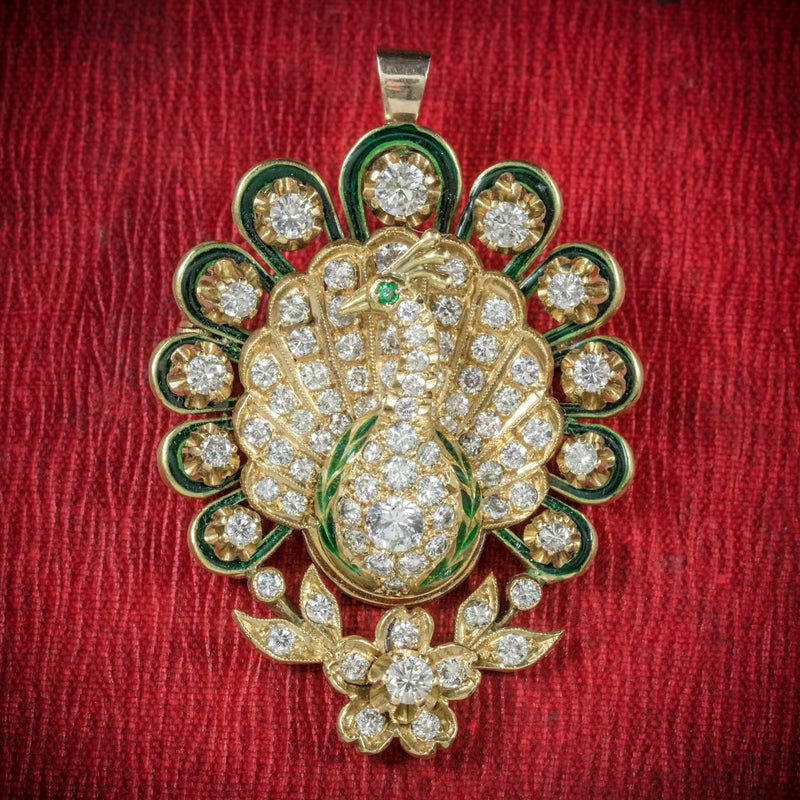 Antique Victorian Diamond Peacock brooch 18ct Gold Circa 1900 cover