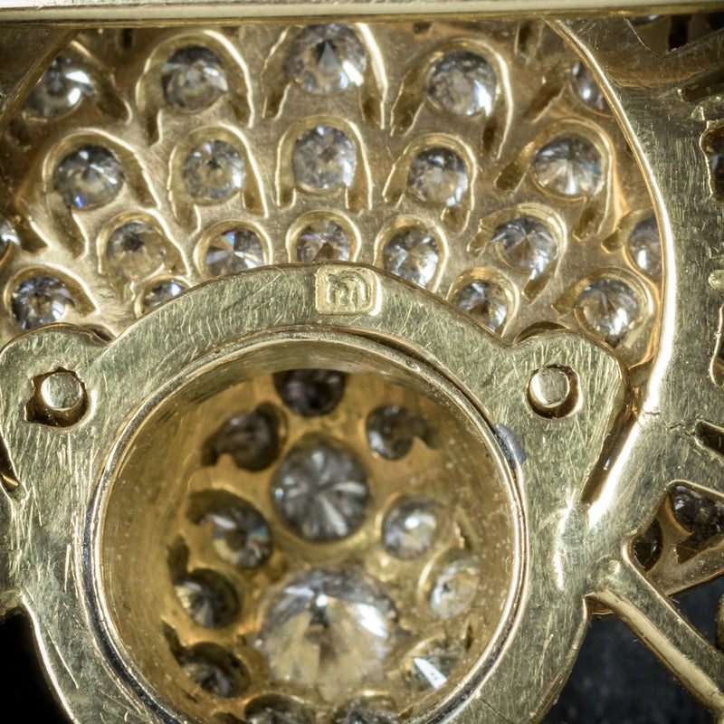 Antique Victorian Diamond Peacock brooch 18ct Gold Circa 1900 hallmark