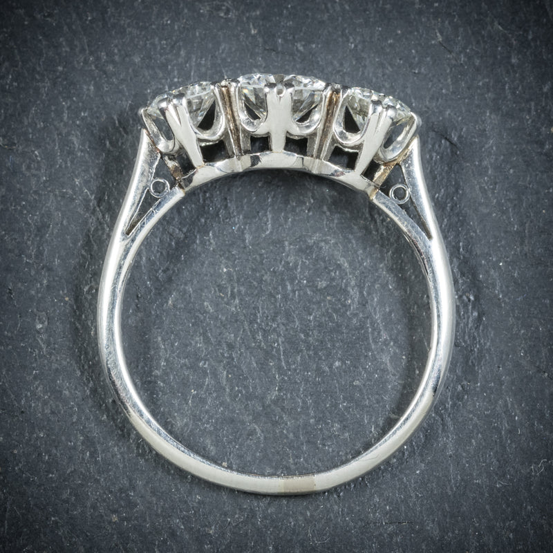 Antique Victorian Diamond Trilogy Ring Platinum Circa 1900 TOP