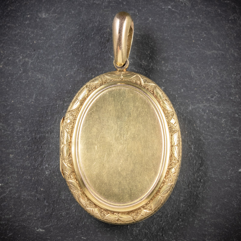 Antique Victorian Gold Locket Pearl Buckle 15ct Gold Circa 1900 BACK