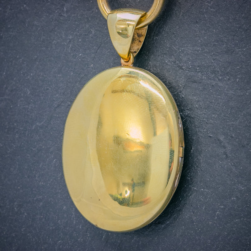 ANTIQUE VICTORIAN LOCKET COLLAR NECKLACE 18CT GOLD ON SILVER CIRCA 1880 BACK