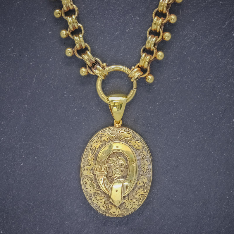 ANTIQUE VICTORIAN LOCKET COLLAR NECKLACE 18CT GOLD ON SILVER CIRCA 1880 FRONT