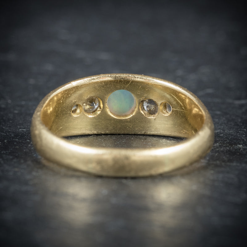 Antique Victorian Opal Ring 18ct Gold Dated Birmingham 1909 back