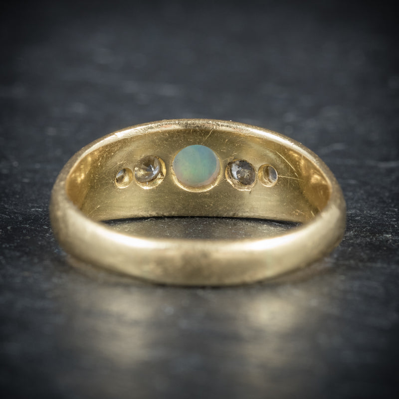 Antique Victorian Opal Ring 18ct Gold Dated Birmingham 1909 back