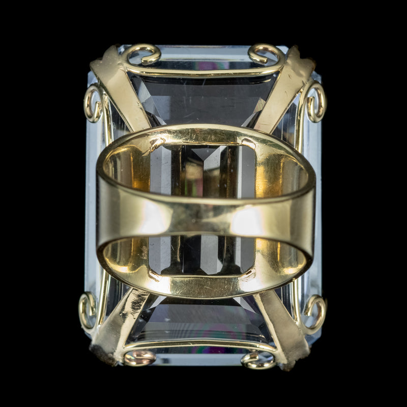 Art Deco Blue Topaz Cocktail Ring 89ct Topaz Circa 1920 