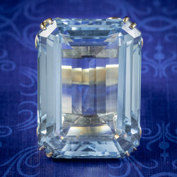 Art Deco Blue Topaz Cocktail Ring 89ct Topaz Circa 1920 
