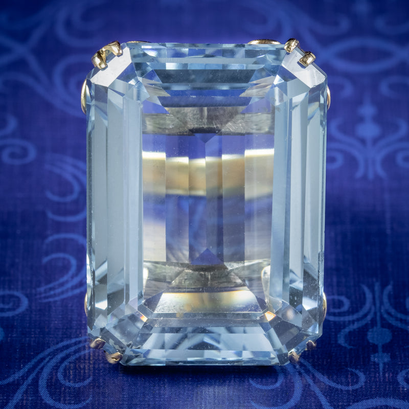 Art Deco Blue Topaz Cocktail Ring 89ct Topaz Circa 1920 