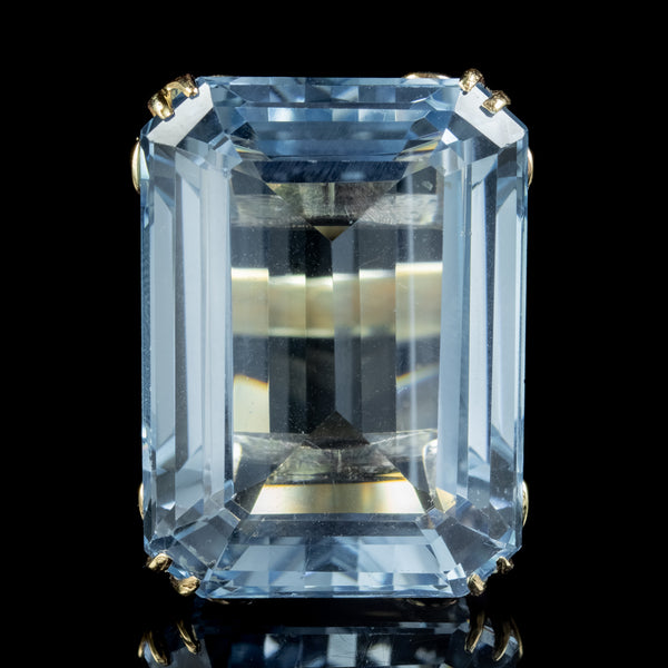 Art Deco Blue Topaz Cocktail Ring 89ct Topaz Circa 1920 