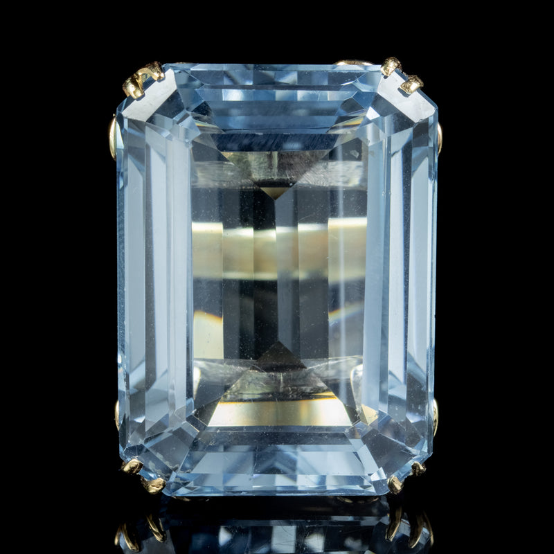 Art Deco Blue Topaz Cocktail Ring 89ct Topaz Circa 1920 