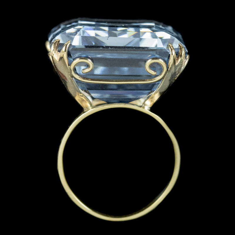 Art Deco Blue Topaz Cocktail Ring 89ct Topaz Circa 1920 