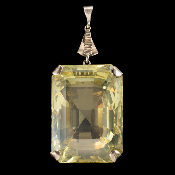 Art Deco Citrine Pendant 18ct Gold 35ct Citrine Circa 1920