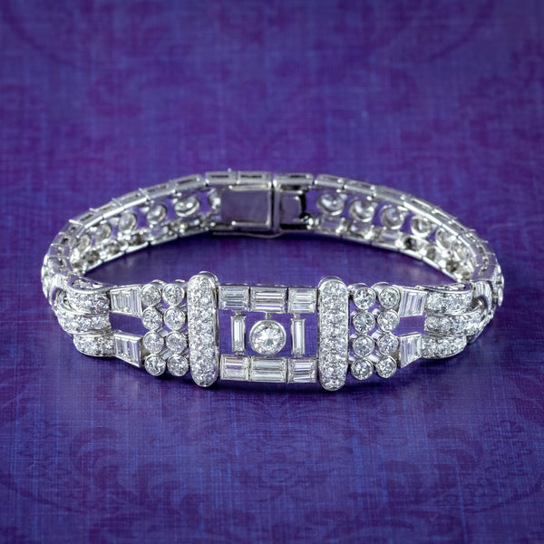 Art Deco Diamond Bracelet Platinum 15ct Diamond 