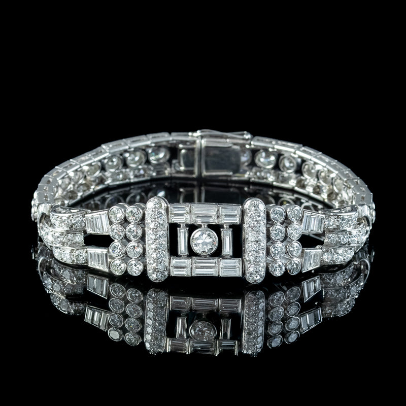 Art Deco Diamond Bracelet Platinum 15ct Diamond 