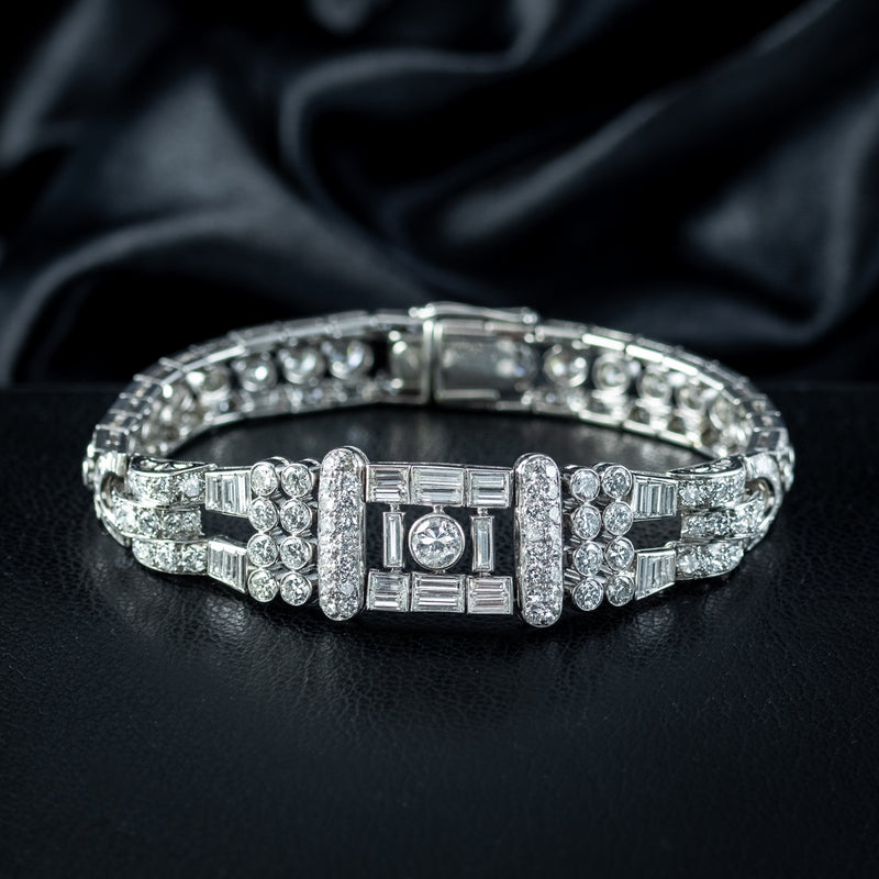 Art Deco Diamond Bracelet Platinum 15ct Diamond 