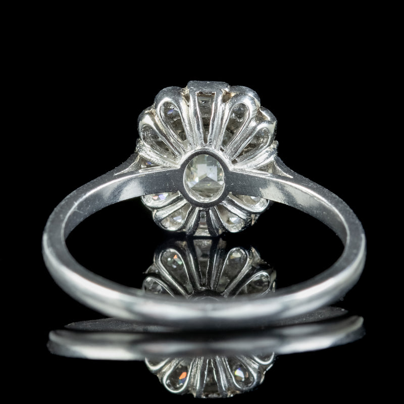 Art Deco Style Diamond Cluster Ring 1.40ct Of Diamond