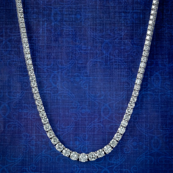 Diamond Riviere Necklace 18ct Gold 20ct Of Diamond